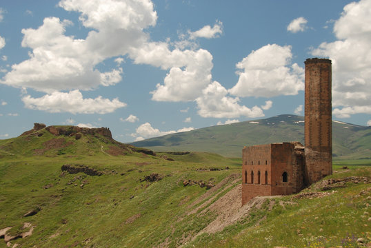 Ruined Seljuk Manuchihr mosque in Ani, Turkey