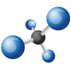 CH4 Methane molecule illustration