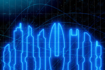 Neon city background