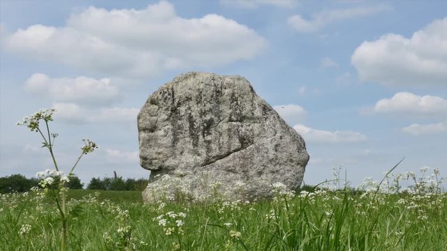 Stone circle at Avebury, a neolithic henge monument and an Unesco World Heritage site, Wiltshire England