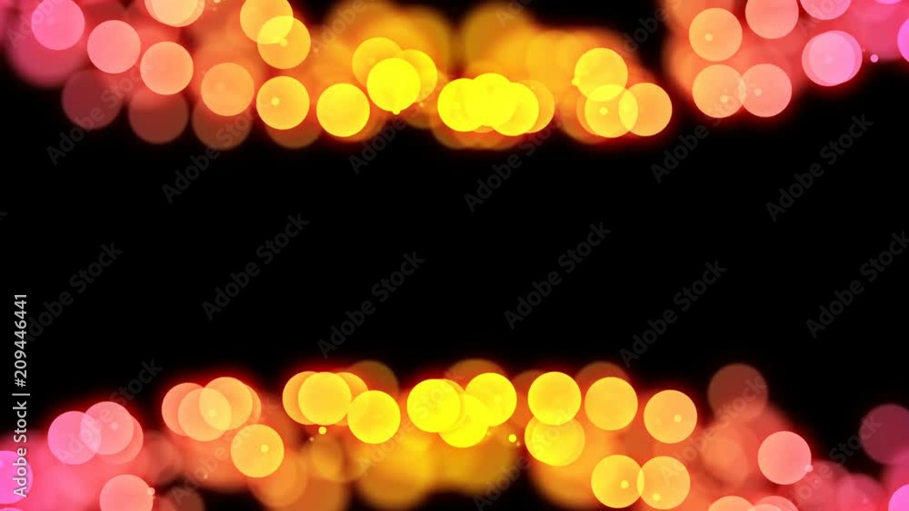 Poster abstract bokeh light sparkles pattern yellow and pink gradient color illustration on dark background