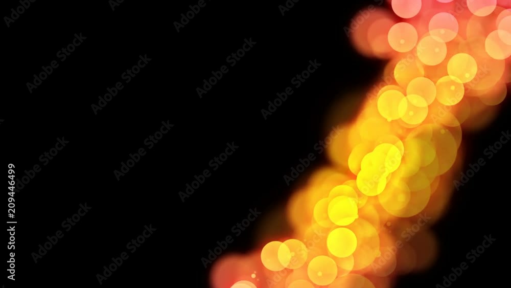 Poster abstract bokeh light sparkles pattern yellow and pink gradient color illustration on dark background