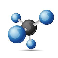 CH4 Methane molecule illustration