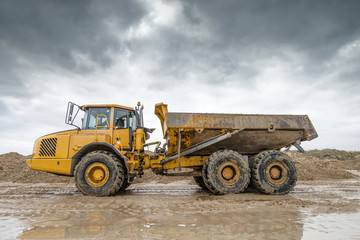 Obraz premium camion de chantier en action