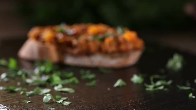 Eating Zacusca - Romanian vegetable spread, with fish and roasted vegetables