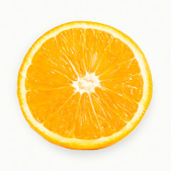 half slice fresh orange isolated on white background