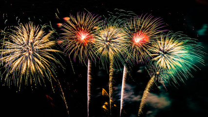 Abstract colourful  firework background 
