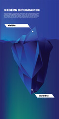 Iceberg and underwater part Infographic polygon vector style