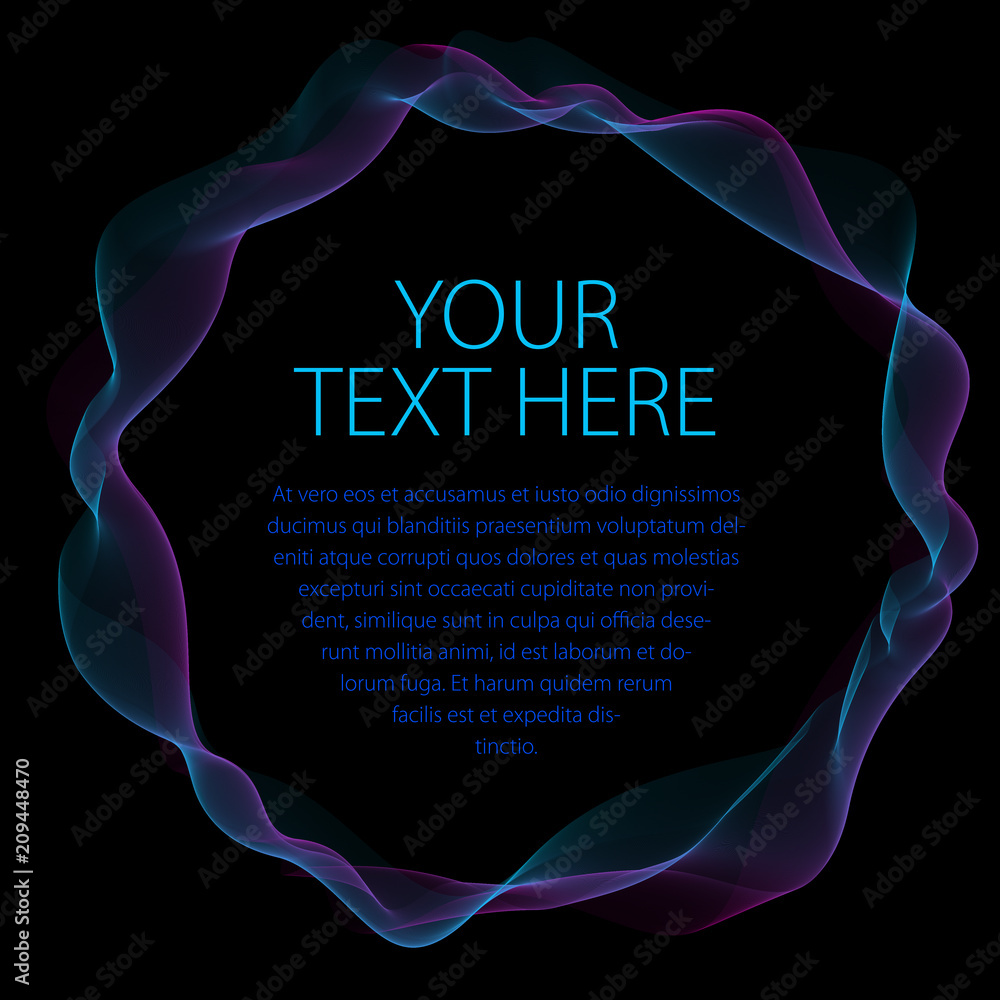 Aufkleber round frame of flowing smoke. vector abstract artistic beautiful background with copy space for text