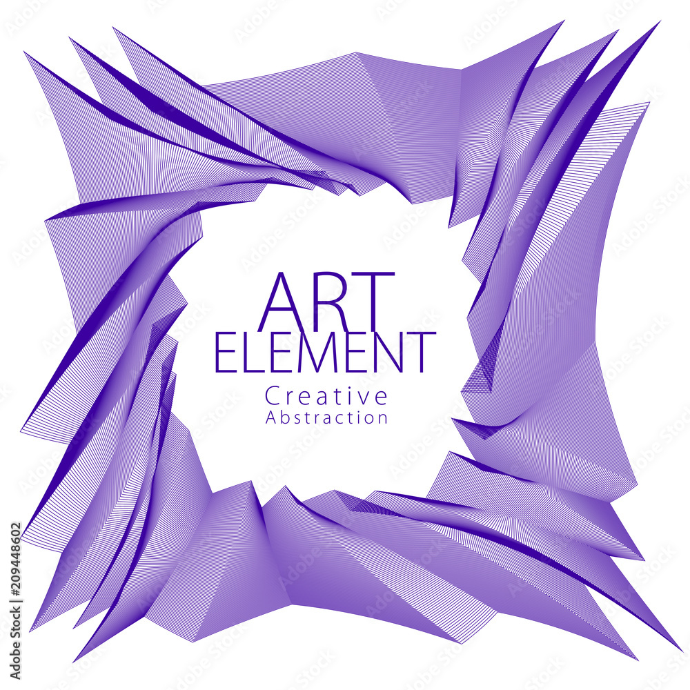 Poster square artistic frame, vector abstract rectangular linear art with copy space for text inside, isola