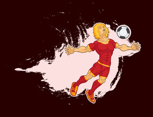 Obraz premium Illustration, a football player in the dynamics