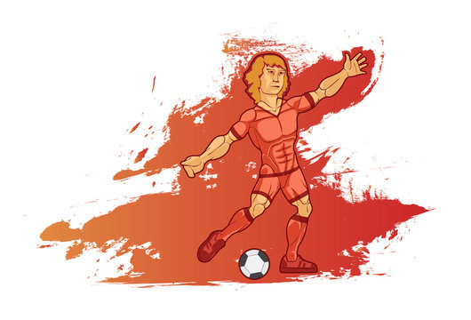 Dynamic illustration of a football player