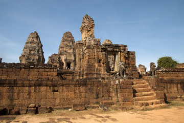 Siem Reap Cambodia, view of the 10th Century East Mebon temple ruins