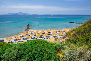 Beaches, Greece, Kos Island, Cap Helona: beautiful holiday setting on a secluded beach with...
