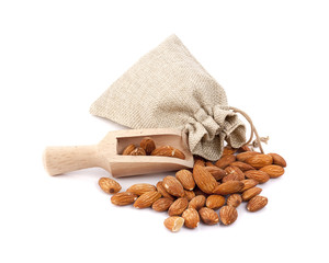 almond nuts isolated on white background close up