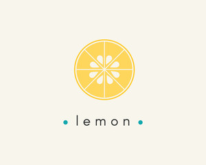 Flat lemon icon