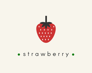 Flat strawberry icon