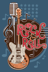 Obraz premium Rock and roll music emblem