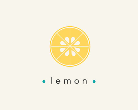 Flat lemon icon