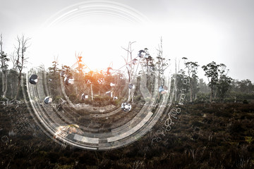 Wireless interaction and connection. Mixed media