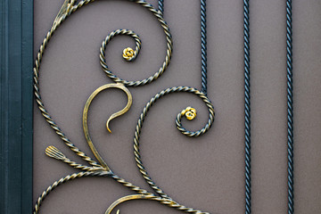 The fragment of forged metal products. close-up
