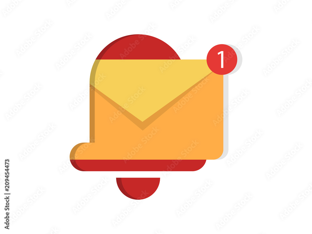Poster message notification bell icon vector