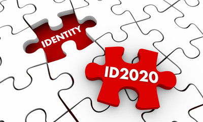 ID2020 Identity Program Initiative Global Effort Puzzle Piece Word 3d Render Illustration