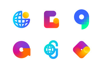 Modern logo template or icon of abstract letter G for global cryptocurrency and blockchain industry