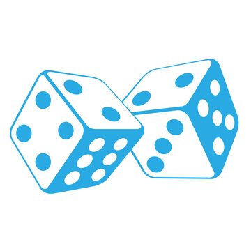 Dice - two gambling cubes, casino roulette concept