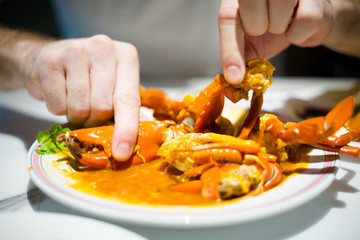 Singapore style hot chilli crab