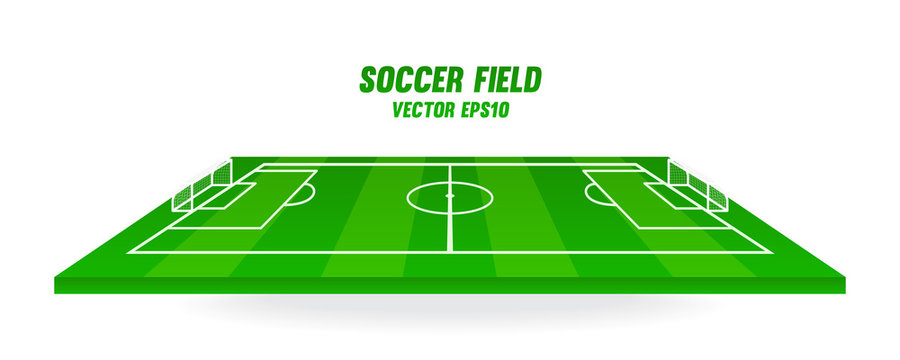 Soccer Field Vector Illustration. Football Pitch Isolated On White Background.