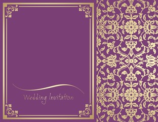 wedding card design, paisley floral pattern , India