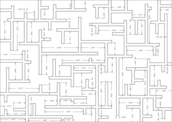 Technical drawing .House project .Technical drawing background , vector