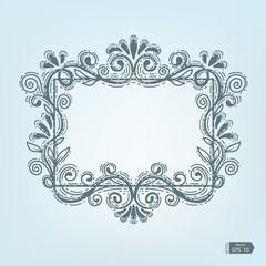 Vector retro frames .Old frame on aged paper with empty space for text