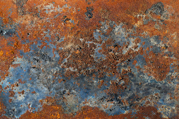 A rusty steel plate as background.