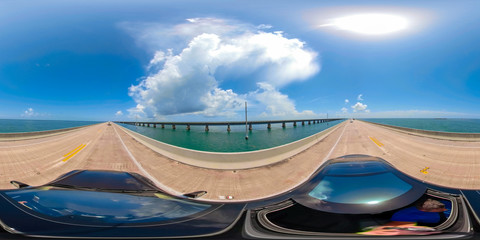 360vr image of the seven mile bridge florida keys