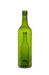 Two wine bottles isolated on white. Clipping path.