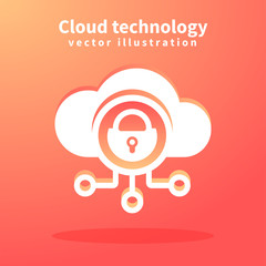 Cloud icon, vector illustration for web design. Network technologies, Cloud Computing Concept.