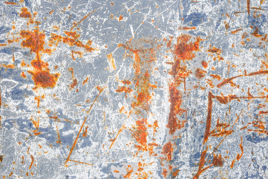 Blue rust on metal surface texture. Rust background concept.