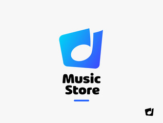 Music Logo. Sound Melody Note Vector Key Symbol. Music Store Logo concept.