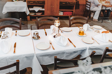 served table in luxury restaurant