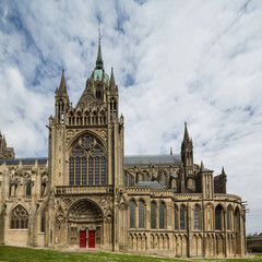 Fototapeta na wymiar Bayeux cathedral in Normandy, side view