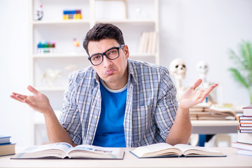 Medical student preparing for exams