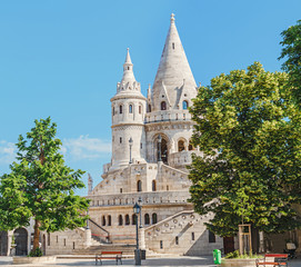 Panorama of a Fisherman Bastion architecture in Budapest, Hungary