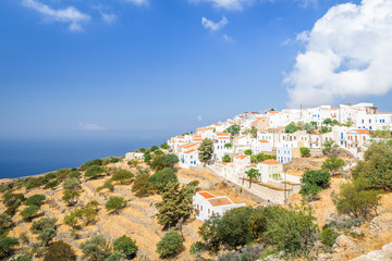 Nisyros Island, Nikia, Kos - Greece: Fantastic beautiful peaceful view of a small Greek mountain...