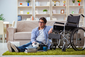 Young student studying at home
