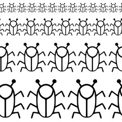 Many beetles seamless pattern
