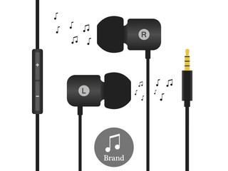 Headphones In ear style Vector Icon