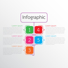 Naklejka premium Vector infographic templates used for detailed reports. All 5 topics.