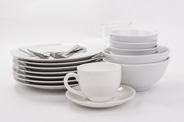 Set of dishes for dinner party